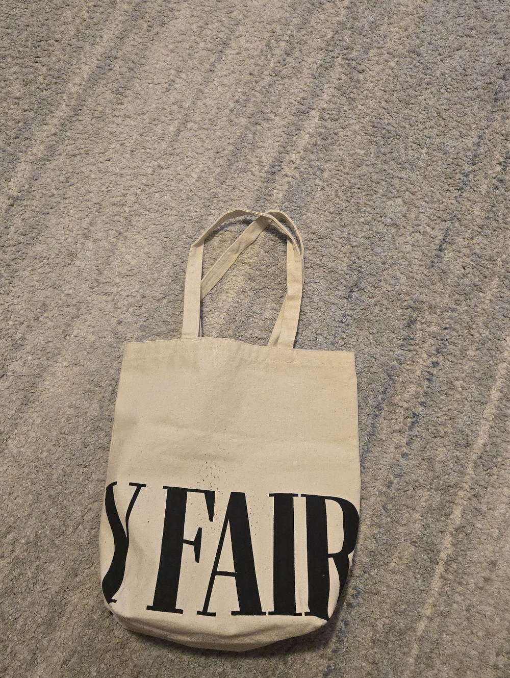 Vanity Fair Magazine Logo Canvas Tote Bag Black Cream Reusable Shopper 15x15